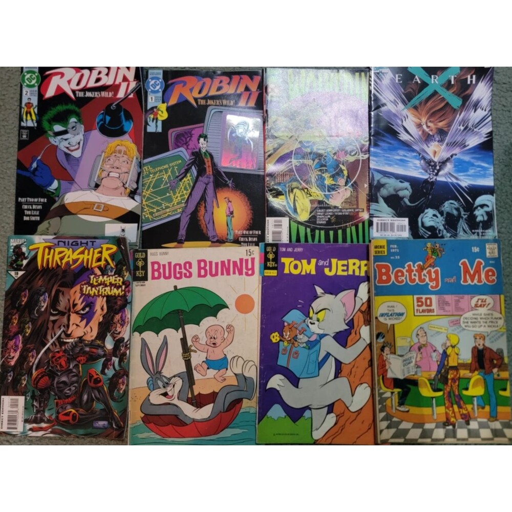 Lot Of 8 Vintage Comic Books DC Marvel Archie Bugs Bunny Tom & Jerry Robin II